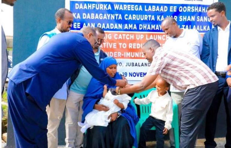 Wajiga 2aad ee talaalka carruurta oo laga daah furay Kismaayo.