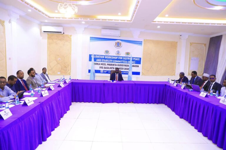 Shirka meel marinta guddiyada nabadda degmooyinka dalka oo ka furmay Dhuusamareeb