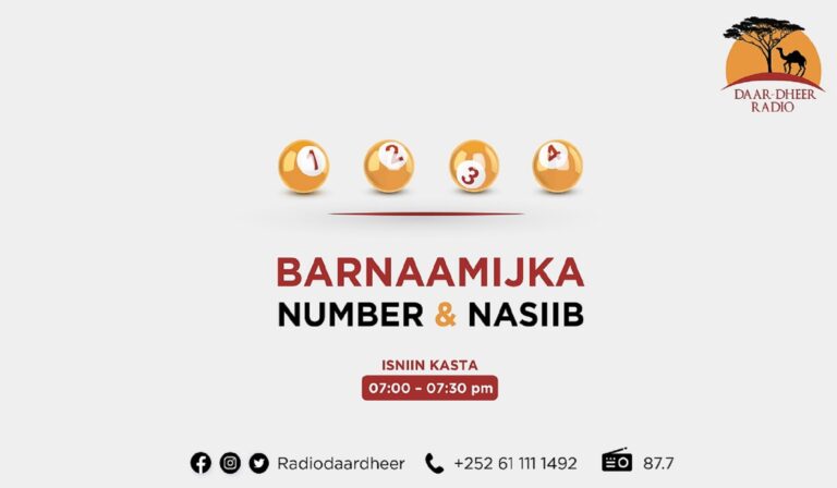 Barnaamijka Number iyo Nasiib ee Radio Daar-Dheer