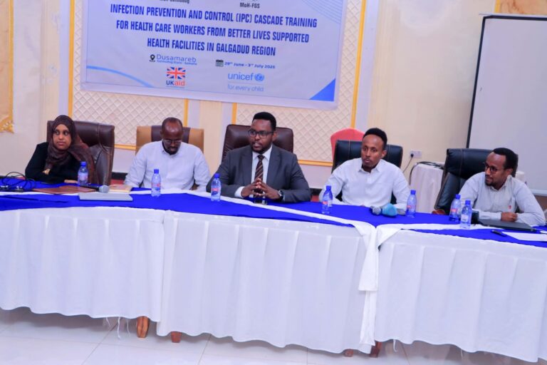Wasaaradda Caafimaadka Galmudug oo Dhuusamareeb ka furtay Tababar ku sabsan Ka Hortaga Caabuqa.