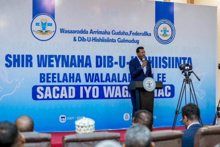 Madaxweynaha Galmudug oo baaq nabadeed u diray Bulshada Galmudug.