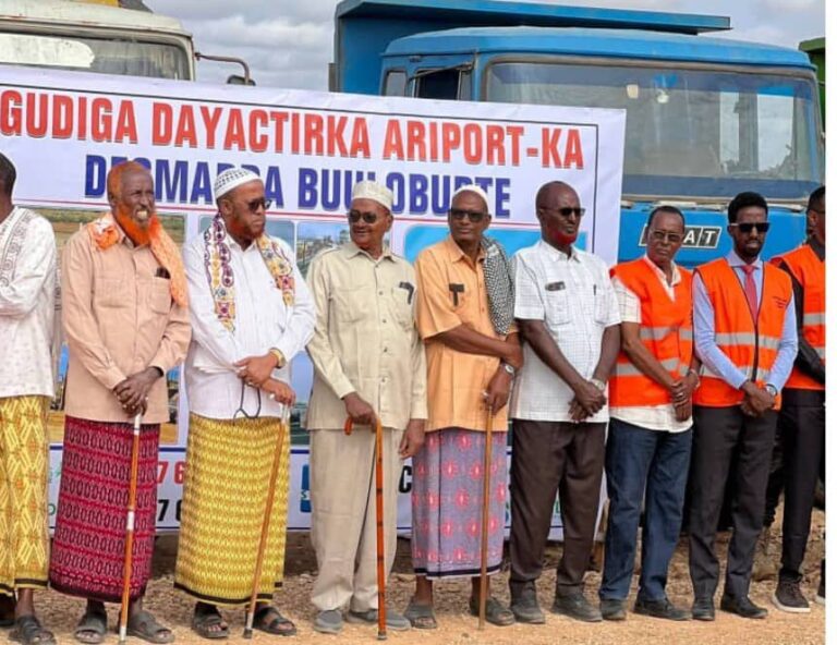 Maamulka Hirshabelle oo Dayactir ku biloowday Garoonka diyaaradaha degmada Buulo Burte.